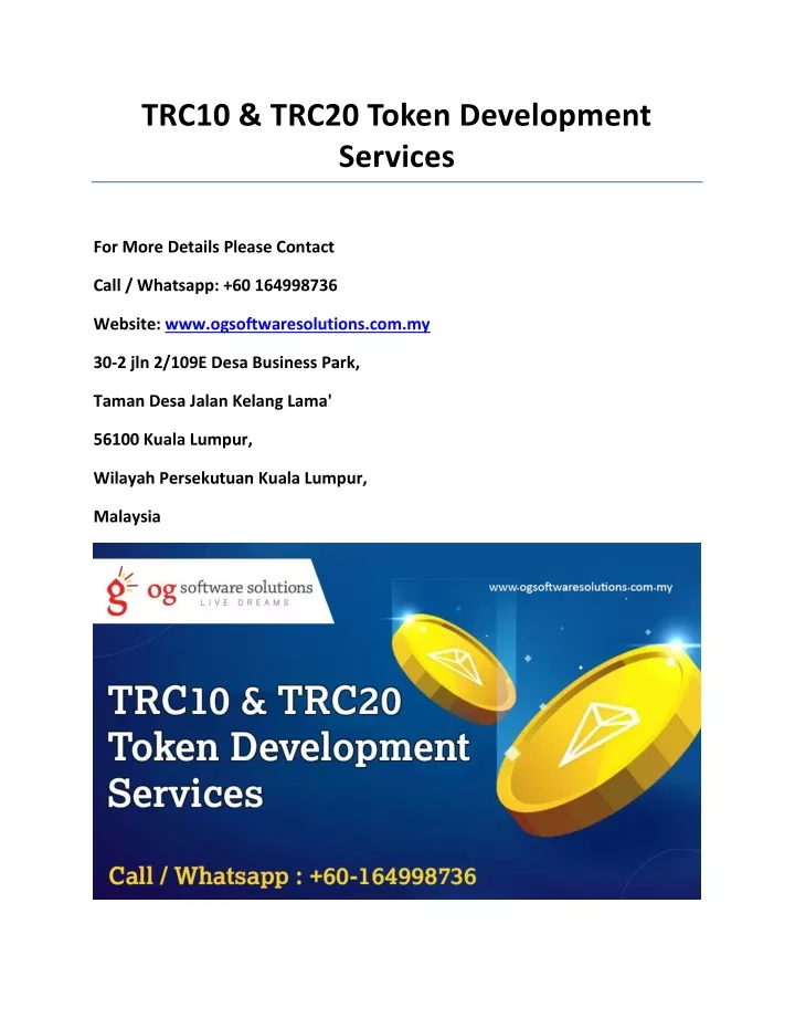 trc10 trc20 token development services