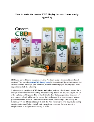 how to make the custom cbd display boxes