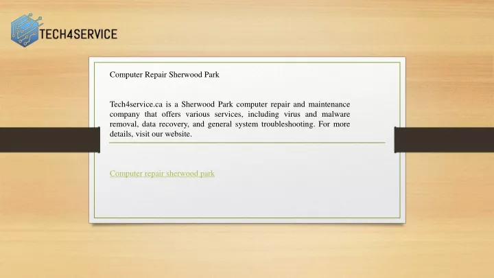 computer repair sherwood park tech4service