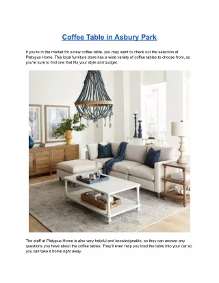 coffee table in asbury park