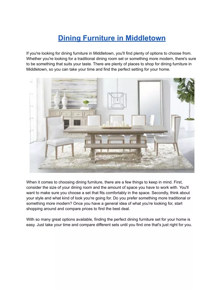 dining furniture in middletown