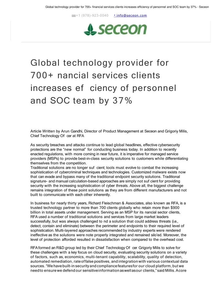 global technology provider for 700 financial