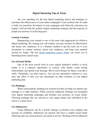 digital marketing tips tricks