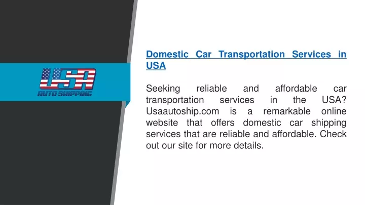 domestic car transportation services