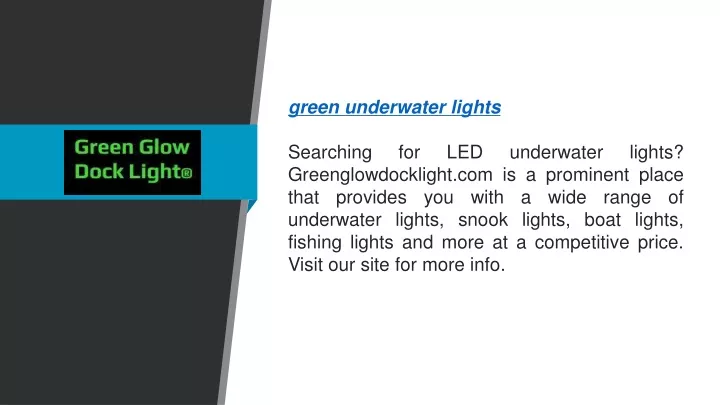 green underwater lights searching