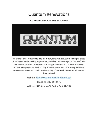 quantum renovations