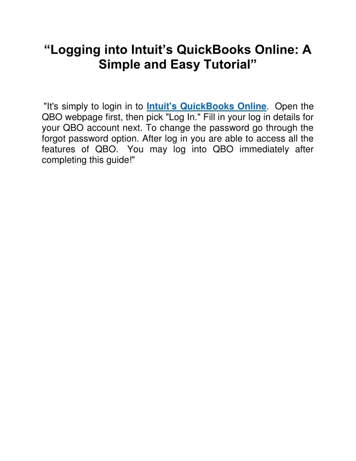 logging into intuit s quickbooks online a simple