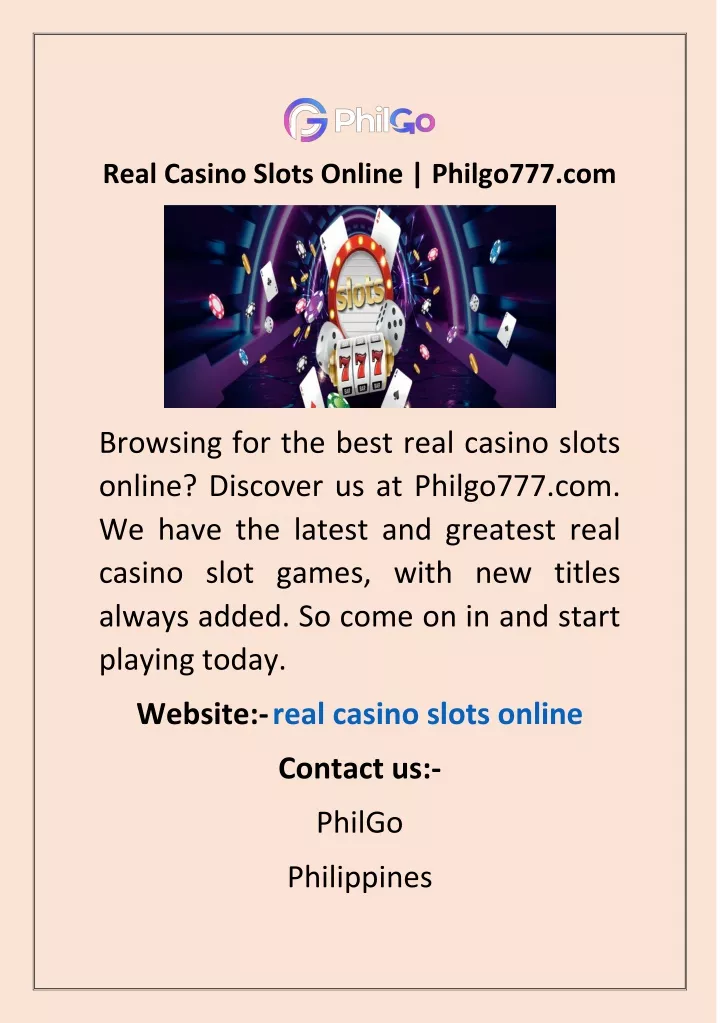 real casino slots online philgo777 com