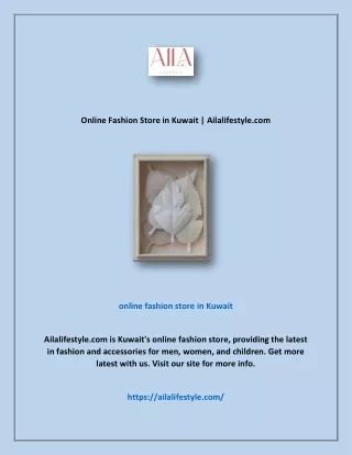 Online Fashion Store in Kuwait | Ailalifestyle.com