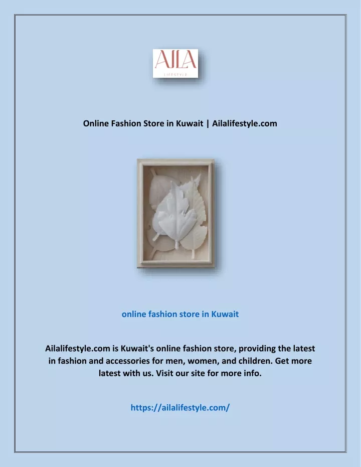 online fashion store in kuwait ailalifestyle com