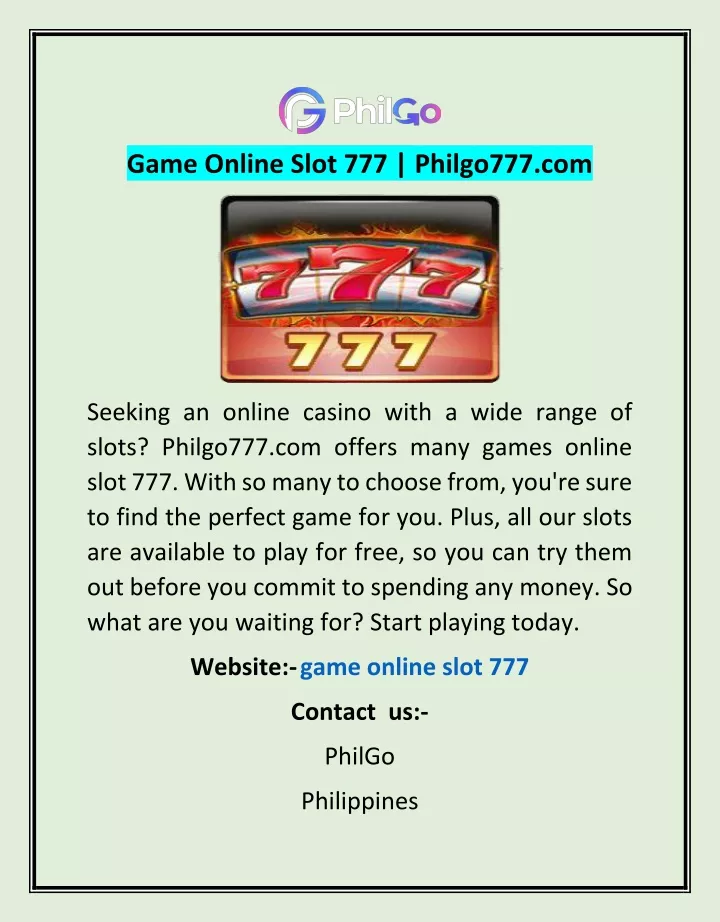 game online slot 777 philgo777 com