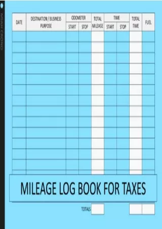 (READ ONLINE) [PDF] Mileage Log Book for Taxes: Driving Record for Daily Tr