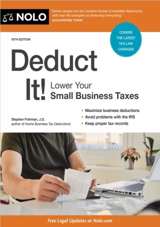 D!ownload  [EBOOK] Deduct It!: Lower Your Small Business Taxes