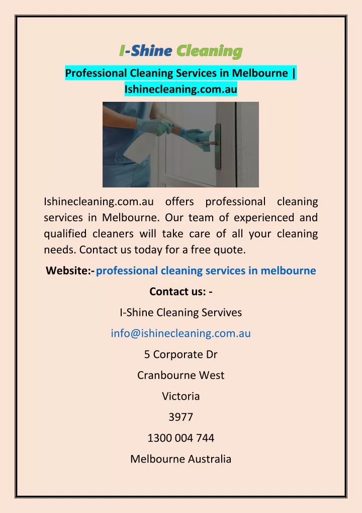 professional cleaning services in melbourne