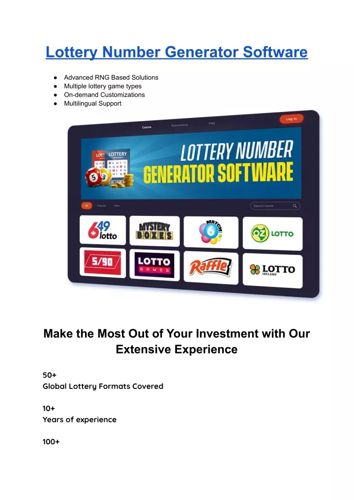 lottery number generator software