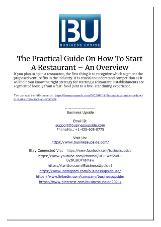 the practical guide on how to start a restaurant