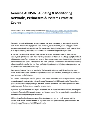 genuine aud507 auditing monitoring networks