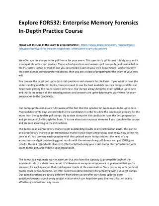 explore for532 enterprise memory forensics