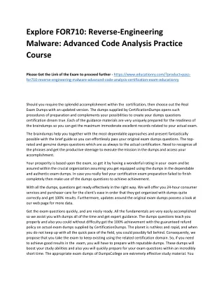 explore for710 reverse engineering malware
