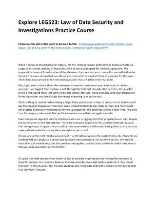explore leg523 law of data security