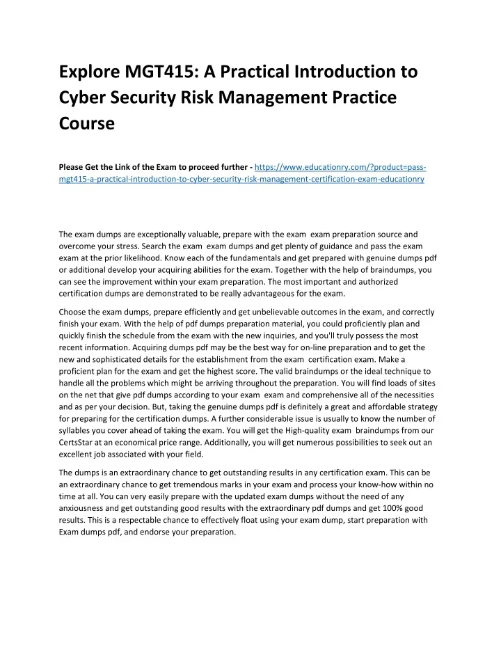 explore mgt415 a practical introduction to cyber