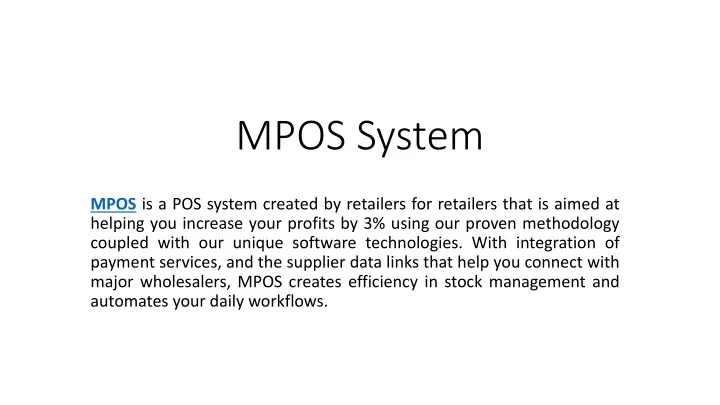 mpos system