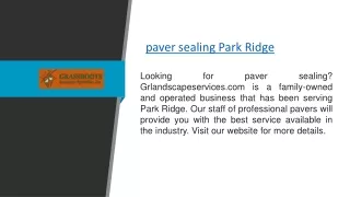 paver sealing park ridge