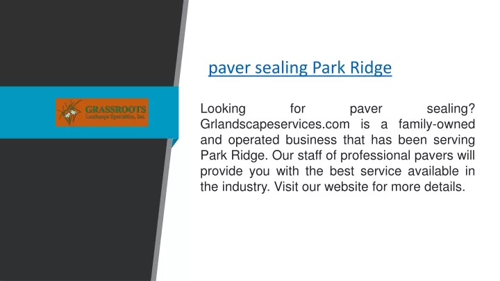 paver sealing park ridge