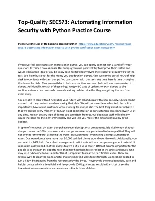top quality sec573 automating information