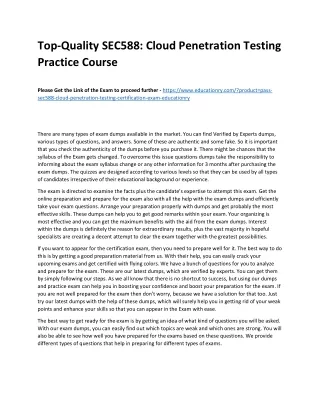 top quality sec588 cloud penetration testing