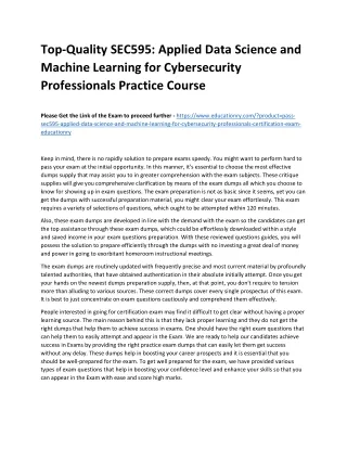 top quality sec595 applied data science