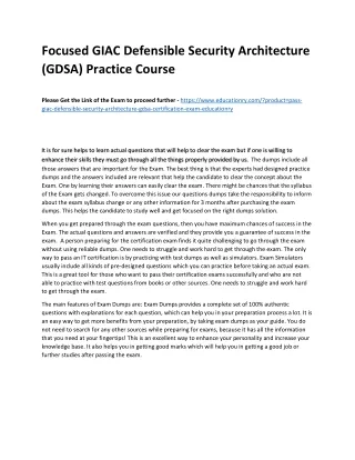 focused giac defensible security architecture