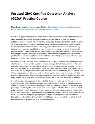 focused giac certified detection analyst gcda