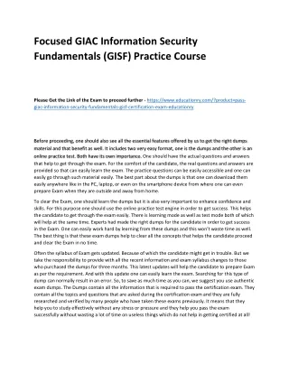 focused giac information security fundamentals