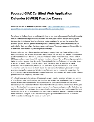 focused giac certified web application defender