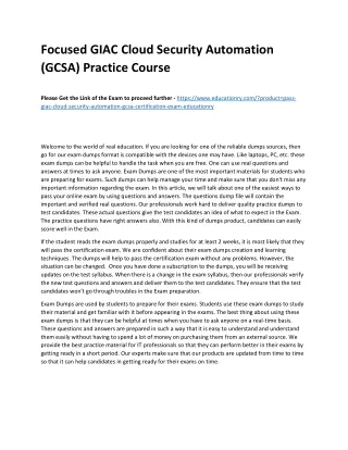 focused giac cloud security automation gcsa