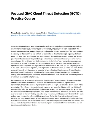 focused giac cloud threat detection gctd practice