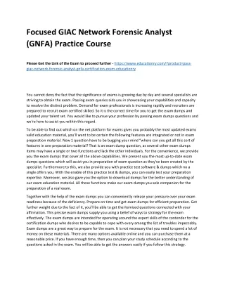 focused giac network forensic analyst gnfa