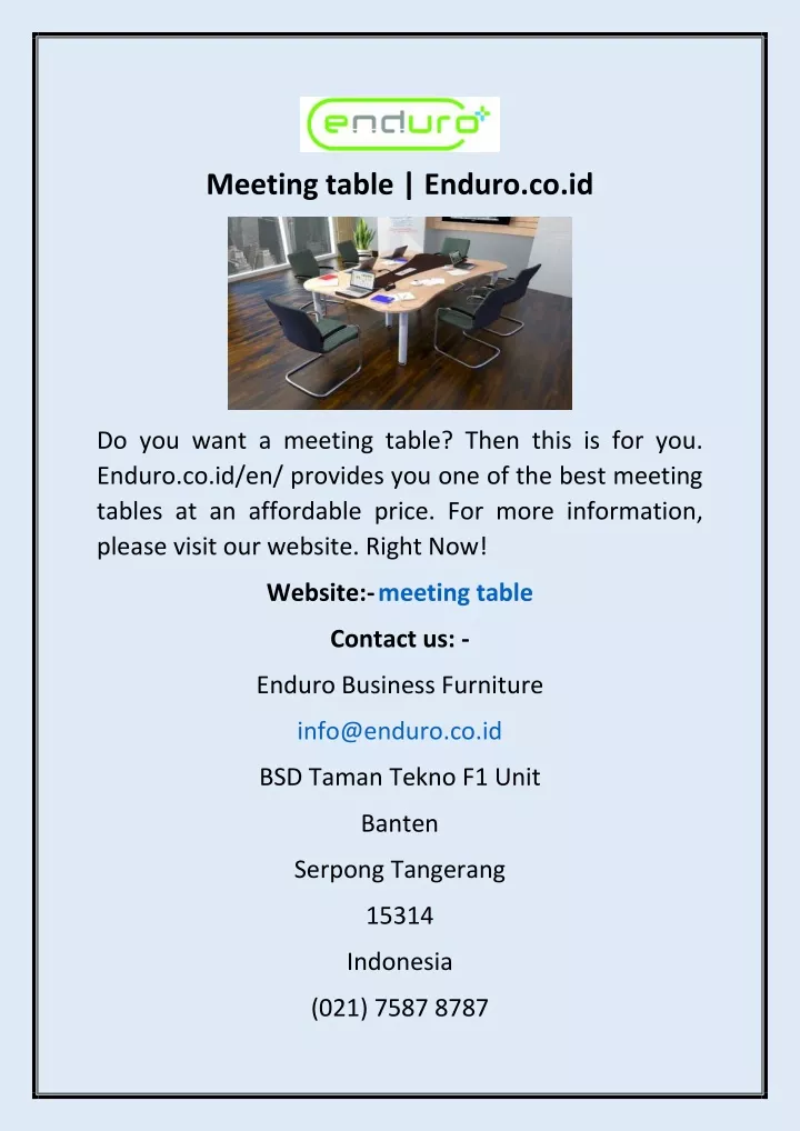 meeting table enduro co id