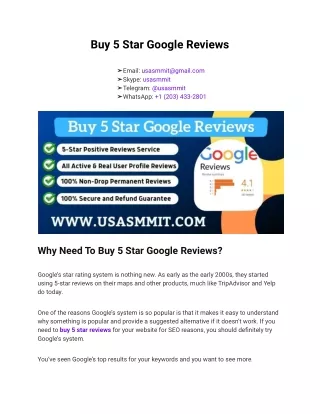 Buy 5 Star Google Reviews