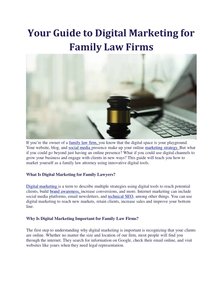 your guide to digital marketing for family law firms