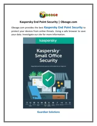 Kaspersky End Point Security | Obeage.com