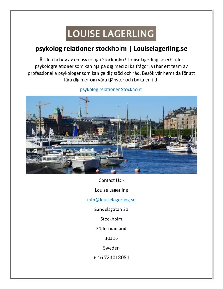 psykolog relationer stockholm louiselagerling se