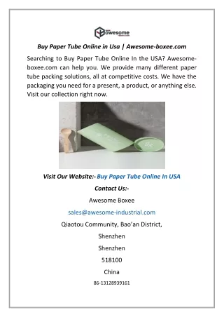 Buy Paper Tube Online in Usa