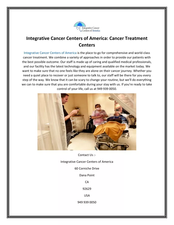 integrative cancer centers of america cancer