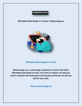Affordable Web Design In Toronto | Webonology.ca