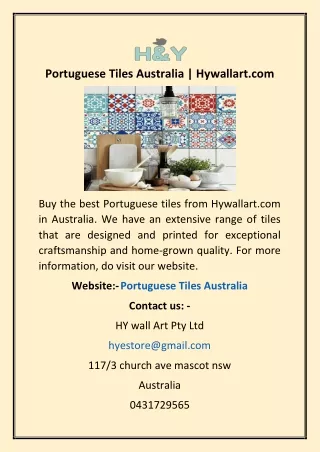 Portuguese Tiles Australia | Hywallart.com
