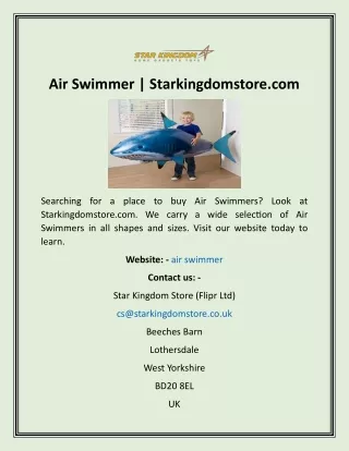 air swimmer starkingdomstore com