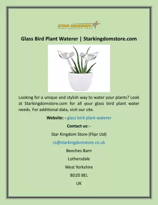 glass bird plant waterer starkingdomstore com
