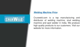 Welding Machine Price in India